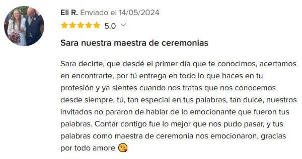 Comentarios y Reseñas de los Novios