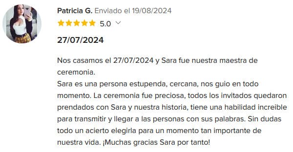 Comentarios y Reseñas de los Novios