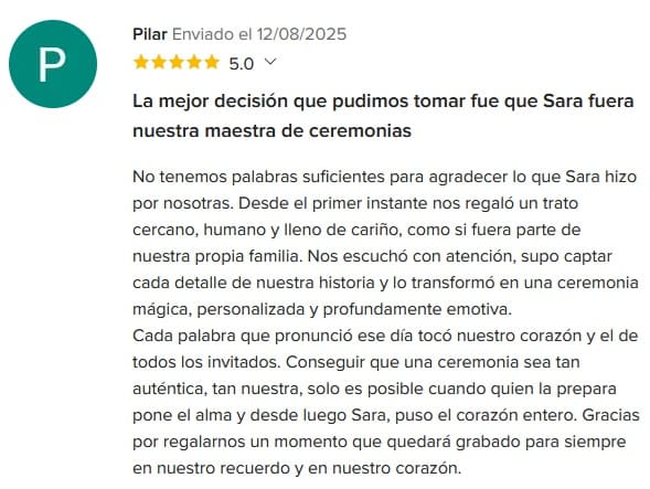 reseña boda 2025
