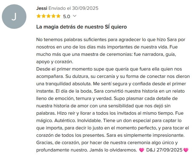 reseña boda 2025
